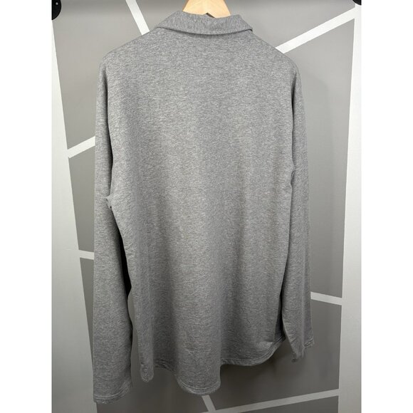 BYLT Premium Basics LUX Drop Cut Long Sleeve Polo Shirt Mens XL Heather Grey - Picture 2 of 11